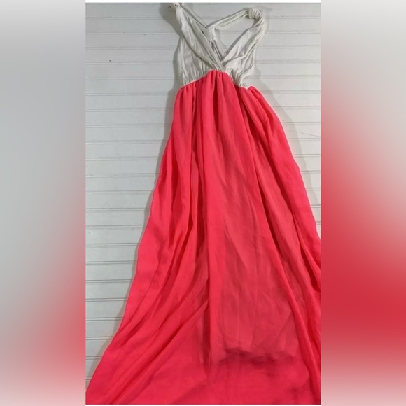 Pink Blush Long Maxi Dress Neon Pink Off White Womens Size Small - Picture 10 of 16
